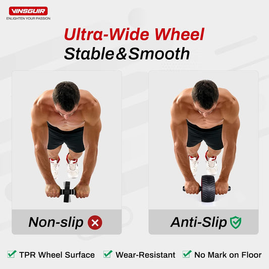 Get Your Abs in Gear with the Ultra-Wide Ab Roller Wheel – Your New Best Friend for Core Crushing Workouts (Knee Pad Included!)